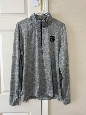 Mongoose Quarter Zip Pullover Gray Athletic Stretch Top Men’s Size Large